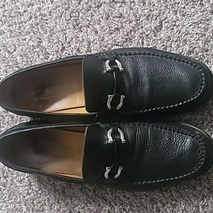 Salvatore Ferragamo Black Leather Horse Bit Moccasin Gancini Loafers Italy